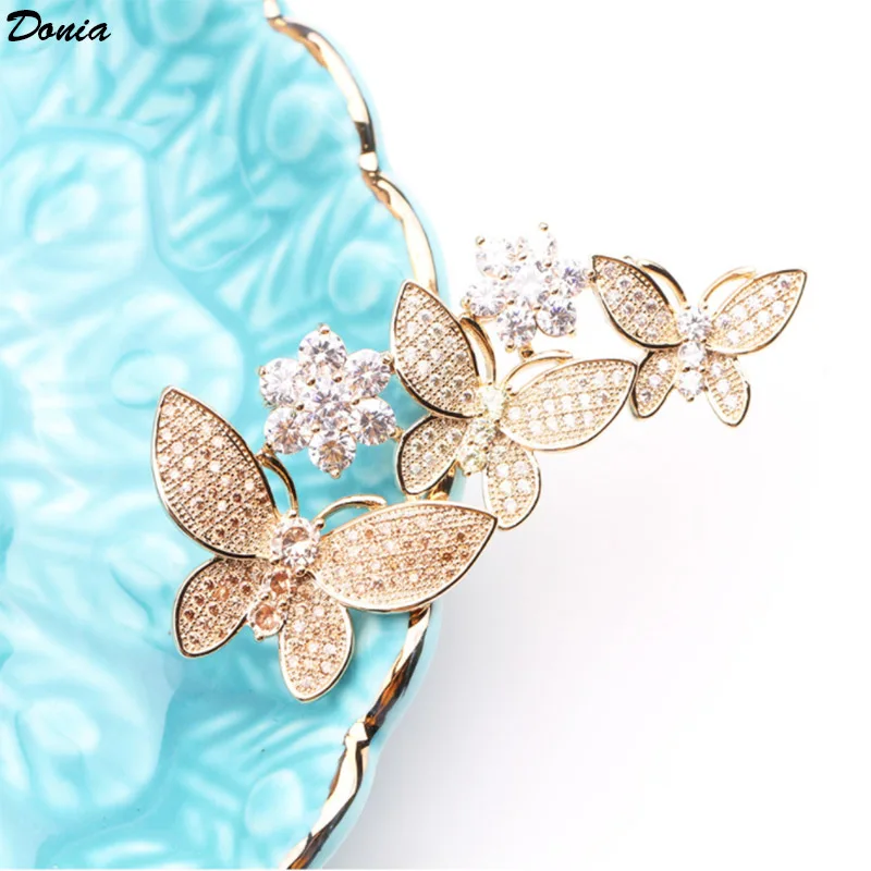 Donia jewelry New retro  yellow butterfly brooch high-end atmosphere luxury insect pin anti-wardrobe malfunction female