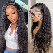 Water Wave Lace Front Wigs Brazilian 13X4 HD Lace Frontal Wig Human Hair Transparent Water Deep Wave Lace Front Wig Remy