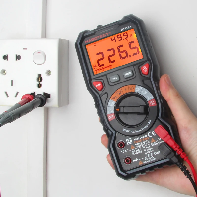 

1000V Habotest HT118A digital multimeter multitester multi tester transistor capacitor tester multitester profesional