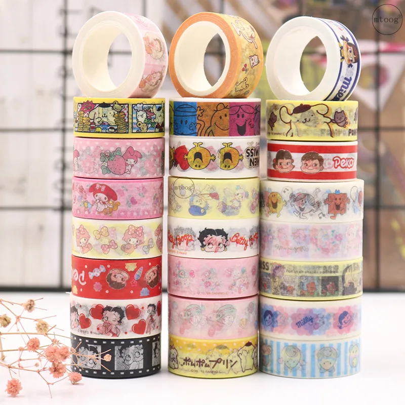 1 комплект/1 партия клейкая лента из рисовой бумаги серия с героями мультфильмов