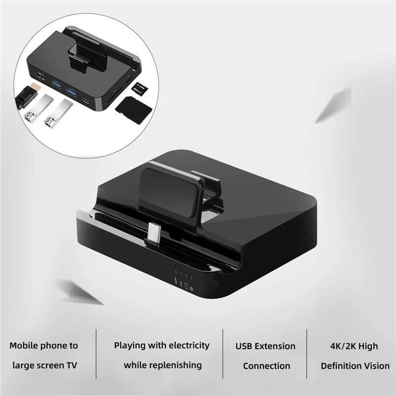 USB Switcher USB 3.1 Type-C USB-C Dock Station For HDMI 2 2XUSB 3.0 Card Reader Adapter PD Card reader multiport converter#E