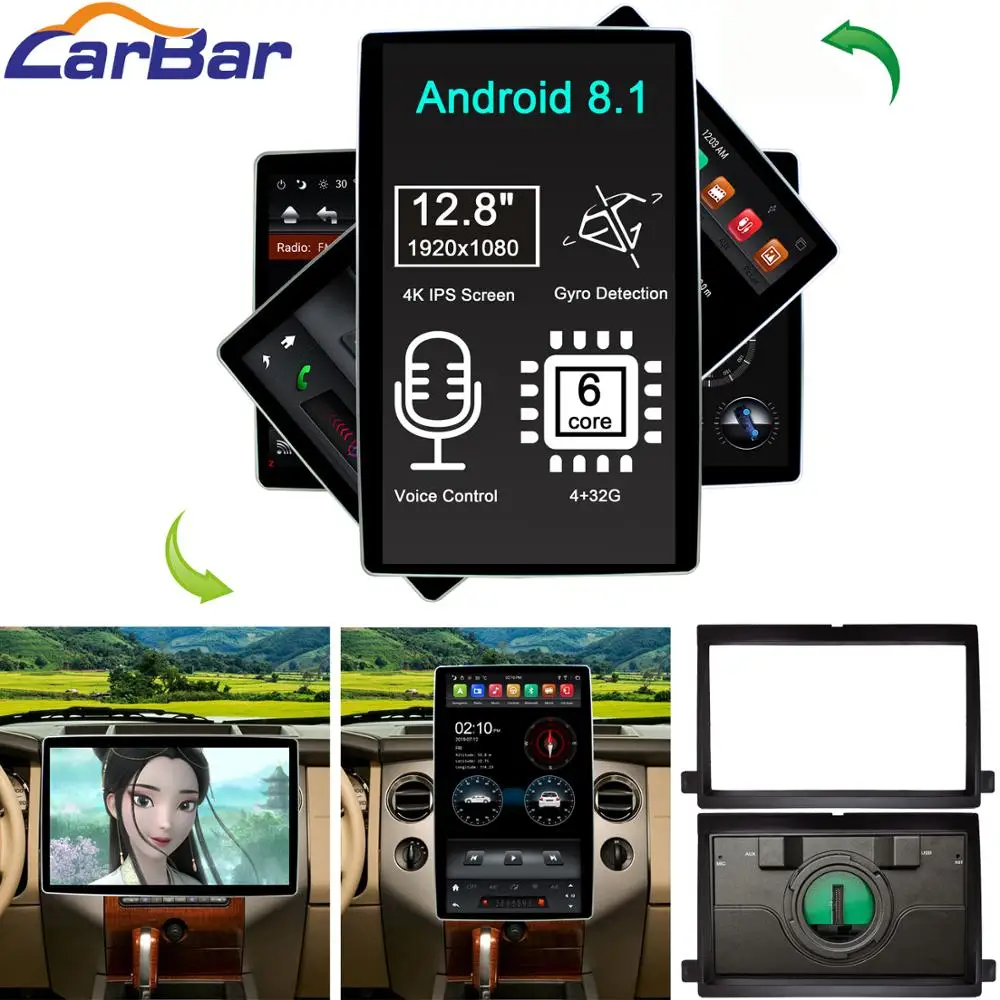 

12.8" Tesla Style Android Car DVD GPS Radio Stereo Player for Ford Fusion Explorer Edge Escape F150 Expedition Mustang Focus