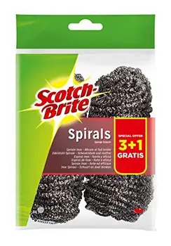 

Scotch-Brite Spirale Inox per la Cucina - Confezione da 4 x (3+1) unità (Totale: 16 spirale)