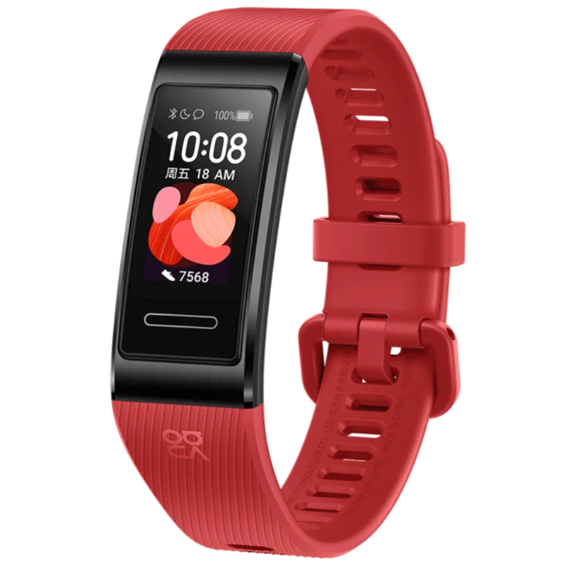 red Смарт-браслет huawei Band 4 Pro gps 0,95 'с цветным циферблатом SpO2 с кислородом крови, Активный спортивный браслет для мониторинга здоровья - Цвет: red