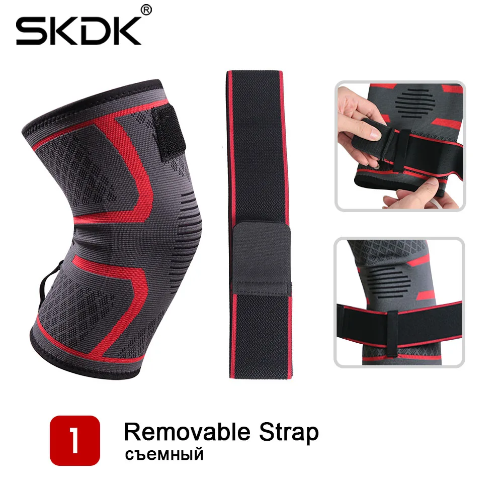 1PC Pressurized Sports Knee Brace Support Elastic Breathable Basketball Knee Pad Fitness Gear Volleyball Running Protector