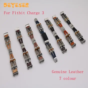 

Watch Strap Genuine Leather For Fitbit Charge 3 Watch Band Adjustable Bracelet Replacement Watch Brand Smart accessories Strap