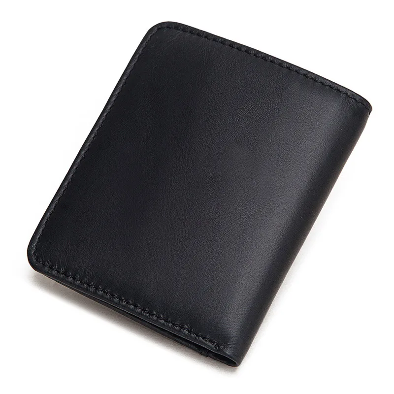 KAVIS Rfid Free Engraving Genuine Leather Men Wallets with Coin Pocket Small Male Purse Mini Black with Card Holders Quality