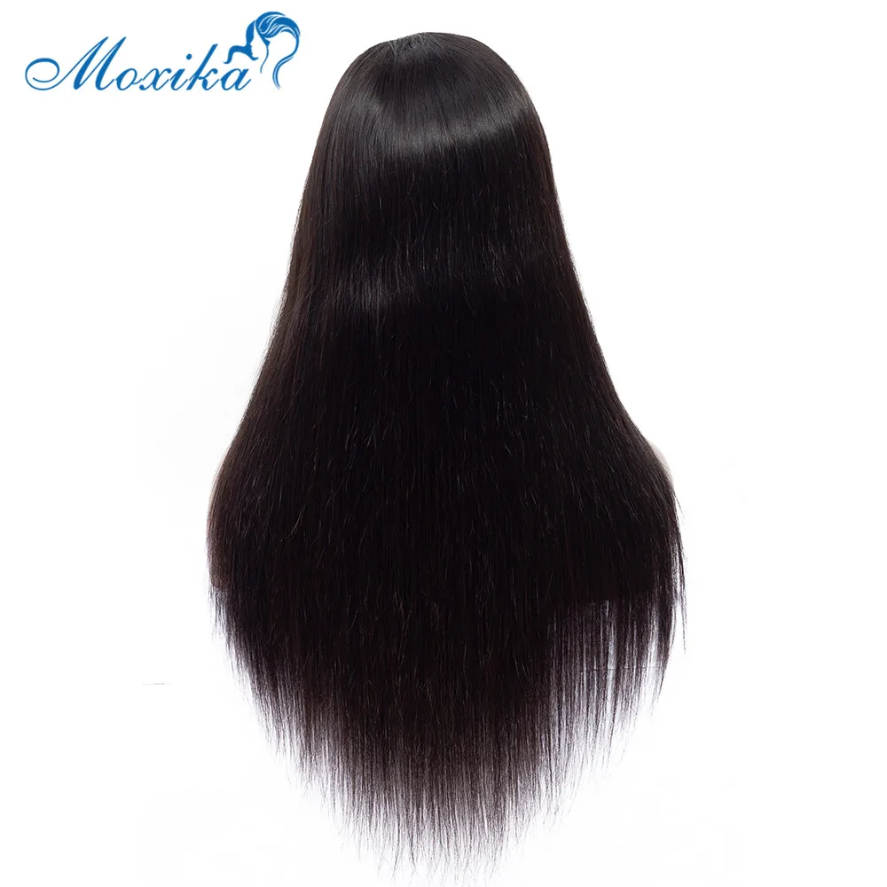 Moxika бразильские прямые волосы 360 кружевных фронтальных париков для черных Wonmen Remy человеческие волосы парики с детскими волосами