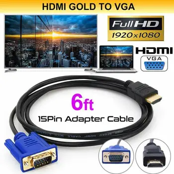

1.8 M HDMI Cable HDMI To VGA 1080P HD With Audio Adapter Cable HDMI TO VGA Cable dropshipping