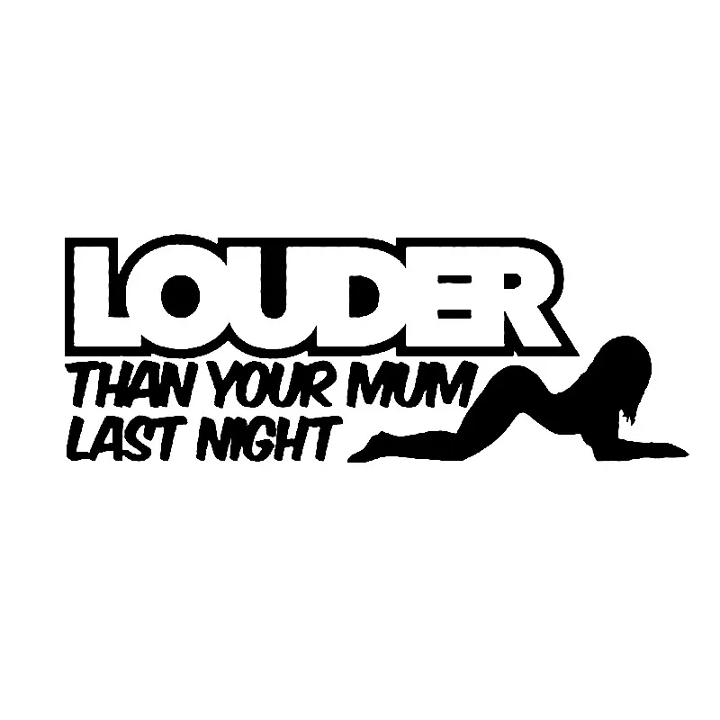 

LOUDER THAN YOUR MUM LAST NIGHT Car Stickers Decals Bumper Bodywork Windshield Suv Cover Scratch Interior Accessories KK16*8cm