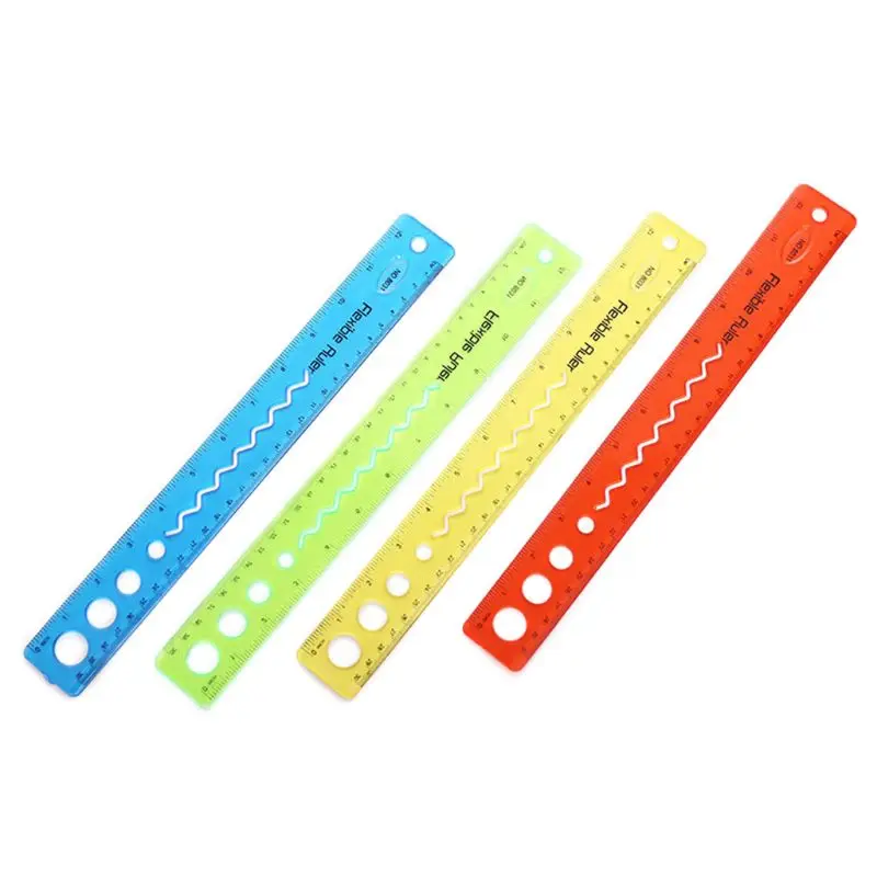 Soft 30cm Ruler Multicolour Flexible Creative Stationery Rule Office School Supplies 19QA