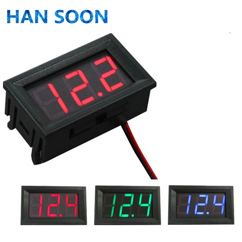 Volt-metro-Digital-CC-4-5-V-a-30V-volt-metro-Digital-Panel-medidor-rojo-azul