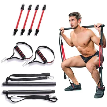 

Resistance Bands Set Portable Home Gym Fitness Pilates Bar System Full Body Workout Exercise Equipment Training Kit Sports Hot