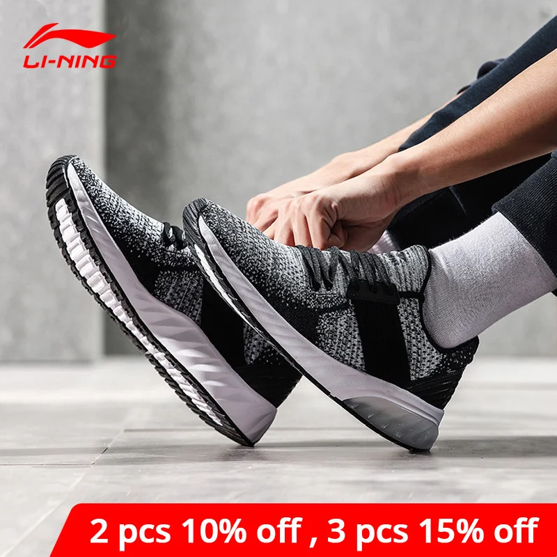 Мужские вязаные гелевые туфли Li Ning для повседневного ношения моно пряжа дышащая