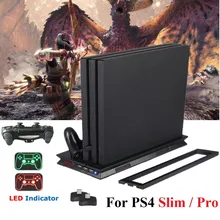 2 в 1 PS4 Slim/Pro Вертикальная охлаждающая подставка для зарядки P S4 Play станция 4 джойстик Зарядное устройство Док-станция для sony Playstation 4 Slim/Pro