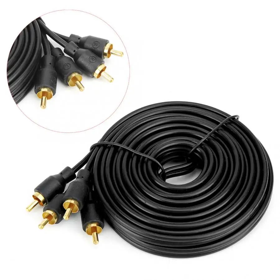 Автомобильный аудио кабельный динамик усилитель RCA DVD ТВ провод Чистая медь 16.4ft