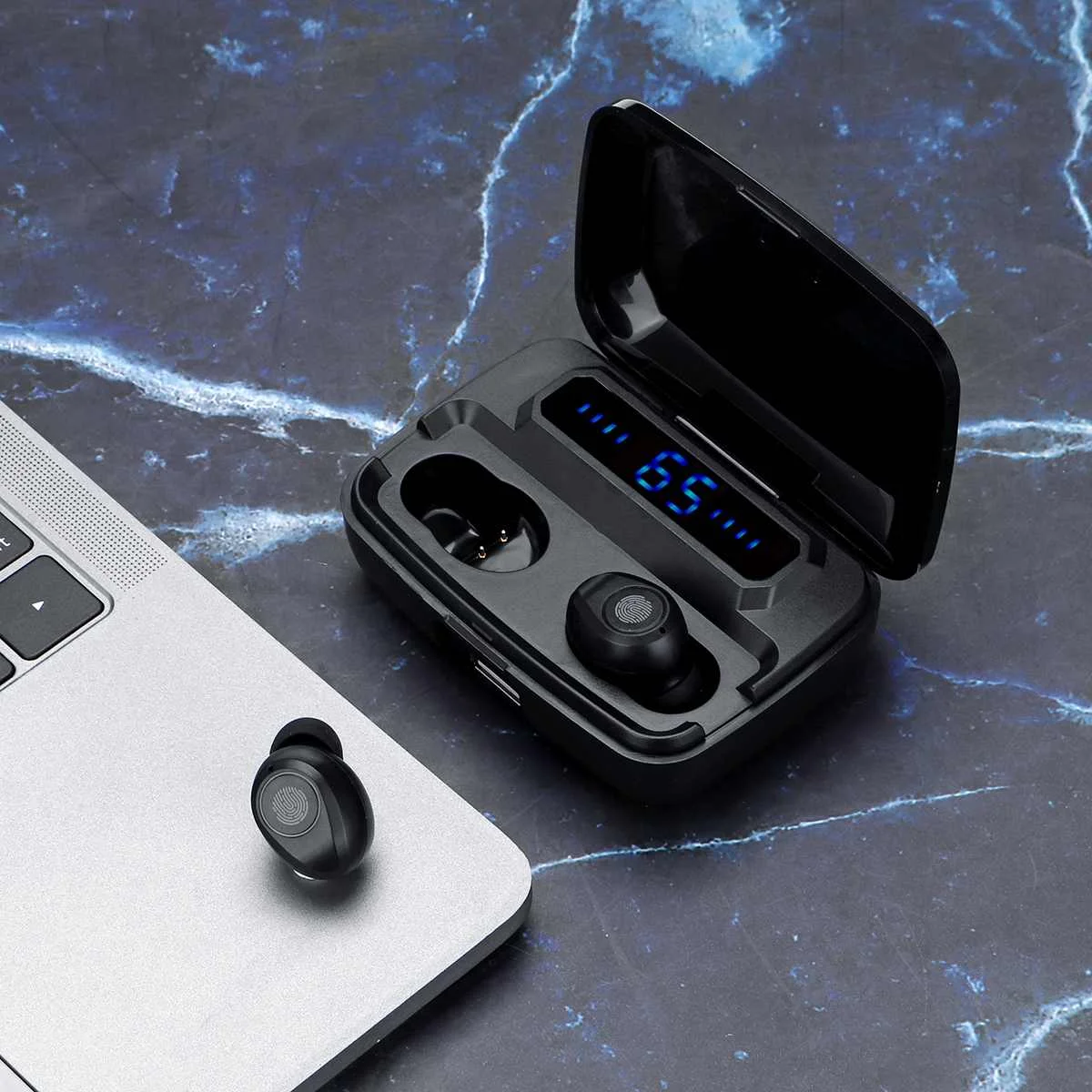 Wireless bluetooth 5 0 Earphone TWS LED Display Touch Control Sport Stereo Headset 3500mAh Power Bank Phone Holder