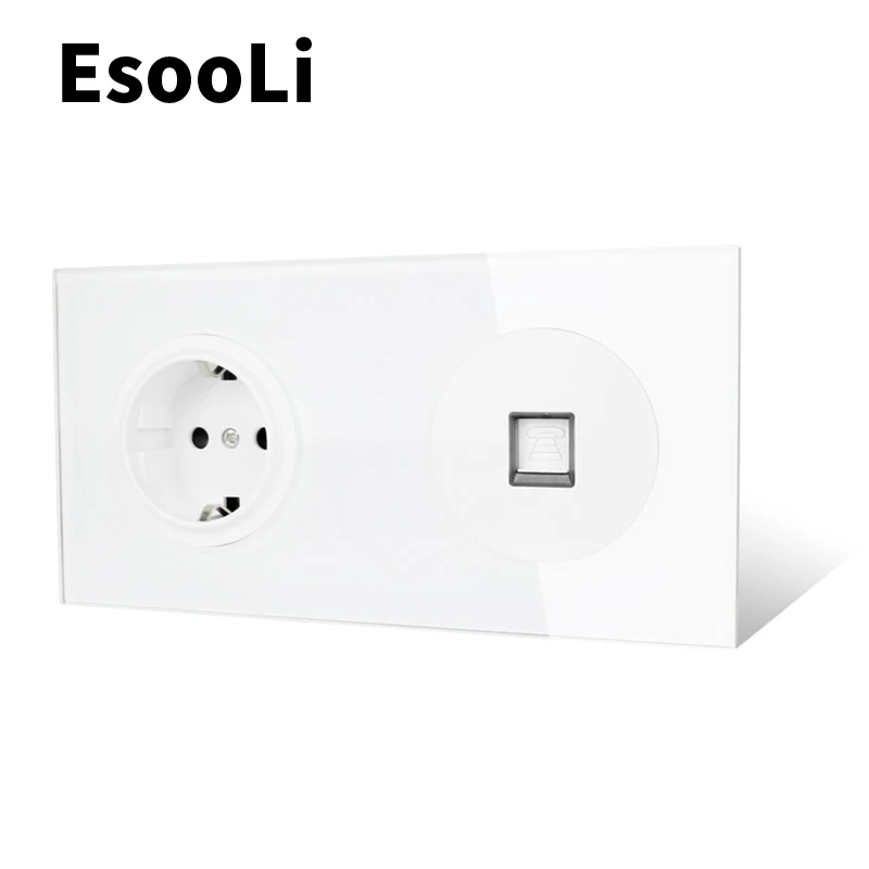 Esooli Хрустальная панель из закаленного стекла телефон телефонный разъем цвет