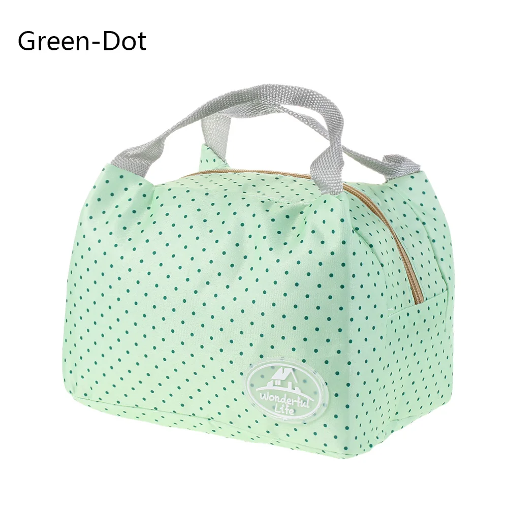 Green-Dot Мультфильм Ткань Оксфорд Еда хранения коробка-сумка для обеда Термальность изоляция кулер школьный лагерь работы Водонепроницаемый контейнер Сумка-тоут сумки для пикника - Цвет: Green-Dot