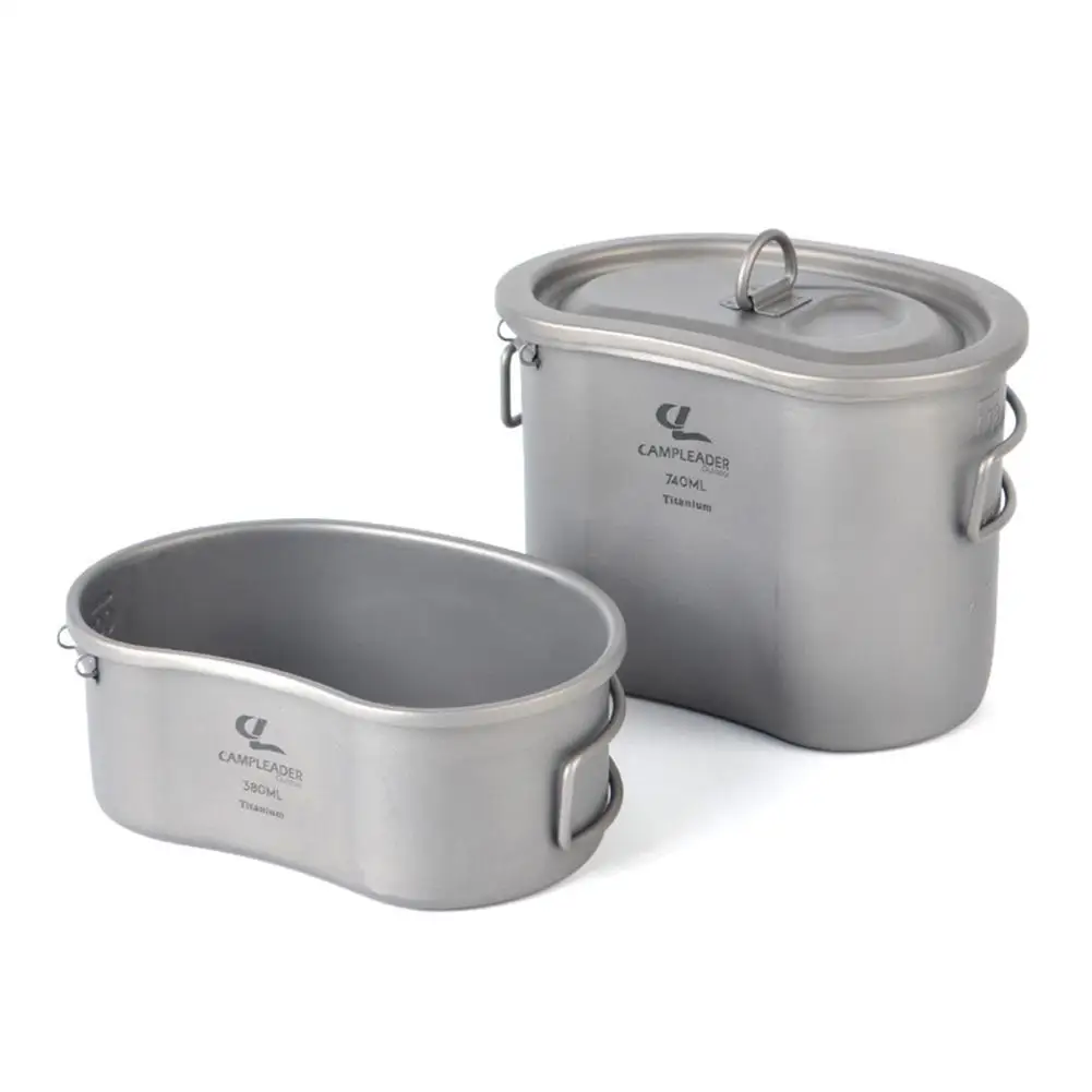 

Studyset Outdoor Camping Foldable Titanium Lunch Box Instant Noodle Bowl with Cover Tableware Two-piece Set