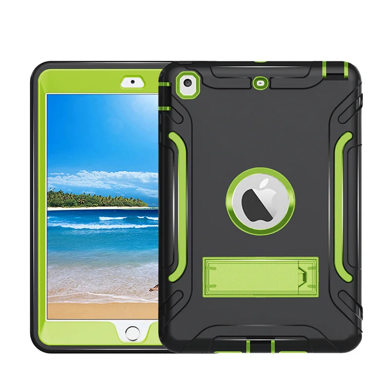 Green and Black Чехол для iPad Mini 1 2 3 чехол для планшета с подставкой противоударный прочный защитный чехол для iPad Mini QTZ02 - Цвет: Green and Black