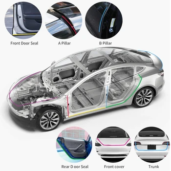 

11pcs Universal Auto Car Door Seal Kit Adhesive Soundproof Strip Weather Stripping Wind Noise Reduction Kit Weather Draft Seal