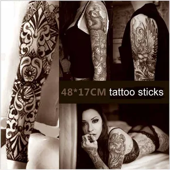 

AACAR Soldier Black Temporary Tattoo Stickers For Men Full Body Art Arm Sleeve Tattoo 48*17CM Large Waterproof Tatoo Girl