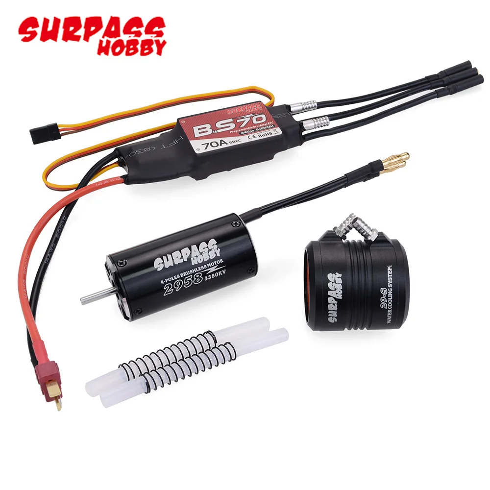 

Waterproof 2958 3380KV Motor With Water Cooling Jacket & 70A Brushless ESC and ESC Programming Card For RC Boat RC Accessories