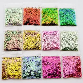

10g/bag Mix Size 3mm 4mm 5mm Four- Point Stars Chameleon Holographic Glitter Star For Polish Decor Nail Glitter Sequins CPD10265