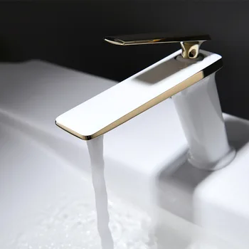 

Modern simple style all-copper black basin faucet White faucet, etc.