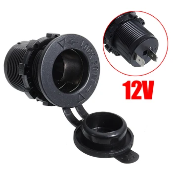 

Black 12V Car Cigarette Lighter Power Plug Outlet Dustproof Cars Power Socket Interior Parts Fit for Motorbike Boat Tractor