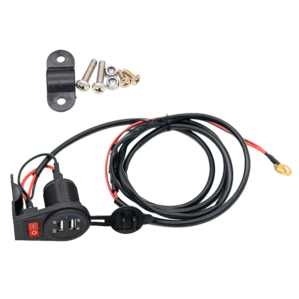 12 24V 3.1A автомобильный мотоцикл двойной USB 2 порт зарядное устройство адаптер с