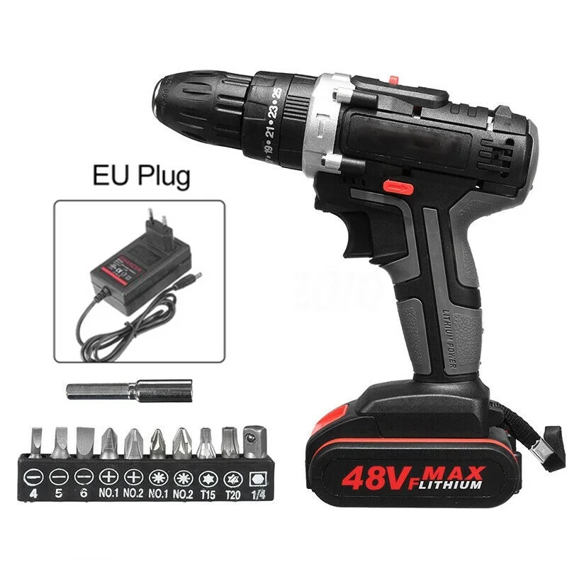 

14pcs/Set Electric Drilling Tools Cordless Wrench Battery Charger Drilling Heads LED Light Power Tool Accessories