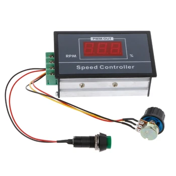 

PWM DC 6-60V Motor Speed Controller 0-100 Digital Display Stepless Speed Regulation with LED Display