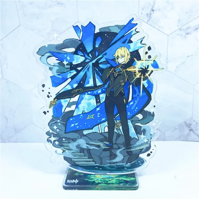 Anime Figure Genshin Impact Eula Klee Zhongli Xiao Acrylic Stand Model Plate Desk Decor Standing Sign Fans Collection Gifts 7