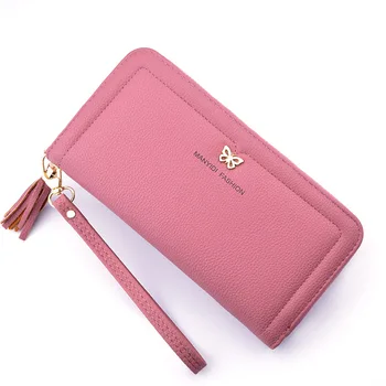 

High Quality Women Purse Zipper Wallet Women Long Clutch Pu Leather Wallets Credit Card Holder WWS330