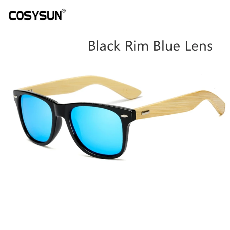 Классические поляризационные солнцезащитные очки женские брендовые дизайнерские бамбуковые ножки зеркальные солнцезащитные очки для вождения очки женские очки B2140 - Цвет линз: IceBlue Mirror Lens