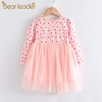 

Bear Leader Girls Casual Dresses New Polka Dot Dress Elegant 3-8 Years Kids Girl Mesh Patchwork Princess Outfits Sweet Costumes
