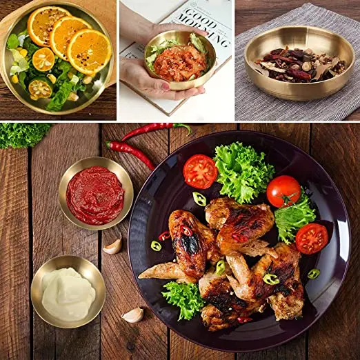 4 stücke Edelstahl Goldene Sauce Gericht Vorspeise Tablett Sauce Gerichte Gewürz Platten Küche Liefert Platten Gewürz Gericht Platte – Detail 2