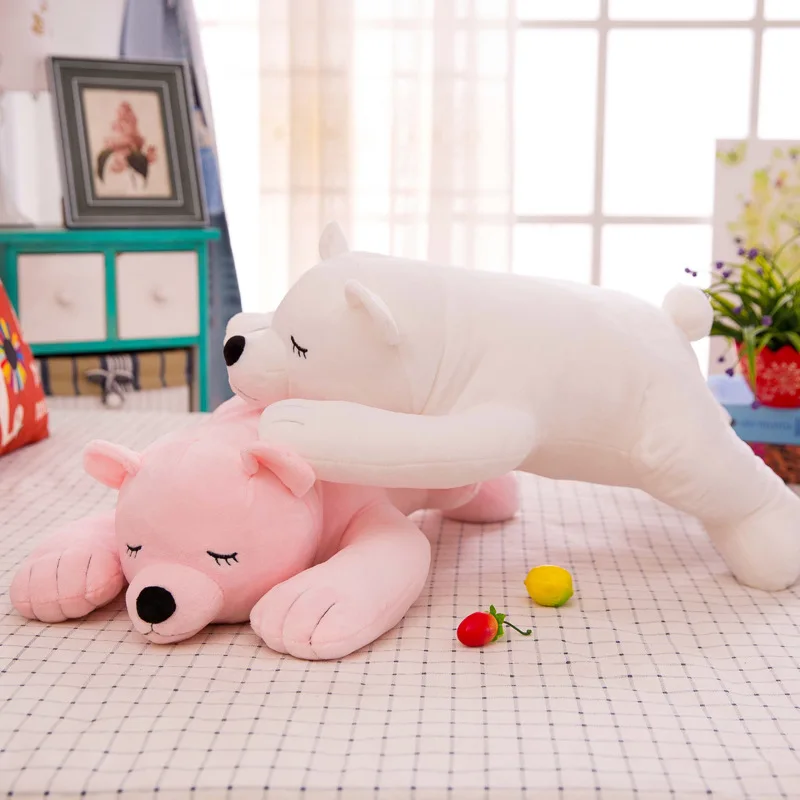 

Cute Polar Bear Doll Plush Toys down Cotton Leaning Bear Doll to Send His Girlfriend Best Friend Gift