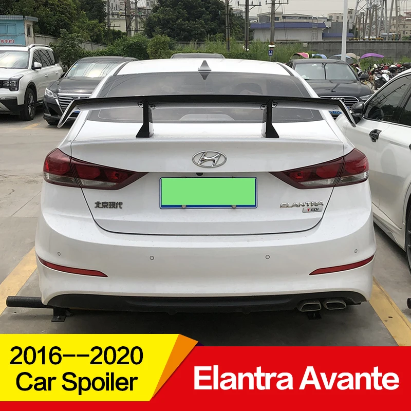 Использовать для hyundai Elantra Avante спойлер 17 18 19 20 лет ABS Пластиковый материал заднее крыло EX стиль спортивные аксессуары