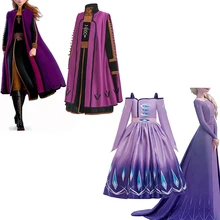 Платье Анны и Эльзы 2 для девочек, Снежная королева, Эльза, принцесса, Анна, Рождественский костюм для костюмированной вечеринки, комплект одежды на год, Vestidos