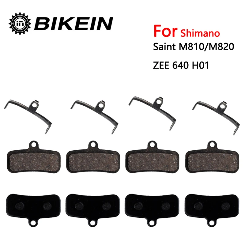 

BIKEIN 4 pairs Resin semi-metal pads MTB Bicycle Bike Disc Brake Pads for Shimano Saint M810 M820 ZEE M640 H01 bike brakes pads