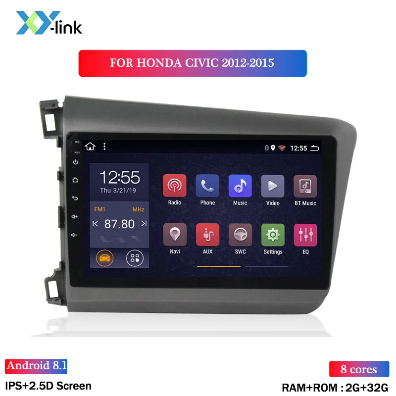 8 CORES 2G RAM Android 8,1 автомобильный dvd gps мультимедийный плеер 9 дюймов для Honda CIVIC 2012- автомобильный dvd Навигатор Радио Видео Аудио плеер - Цвет: 8 CORES 2G RAM