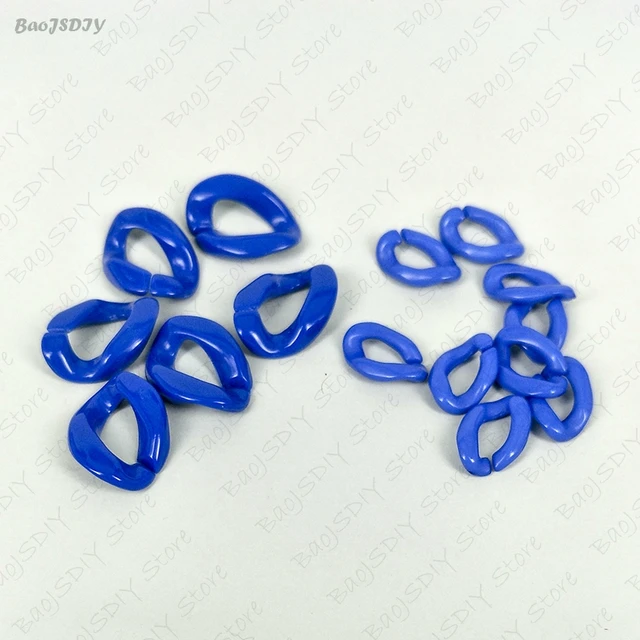 Wholesale 23mm*17mm Multi color Acrylic Twisted Chains Assembled Parts Beads Diy Jewelry Findings Accessories 60 pieces(JM6582) Royal Blue