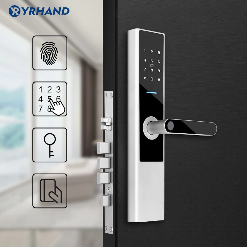 

TT lock Fingerprint-Lock APP Bluetooth Control Password IC Card Security Anti Door Lock For Home