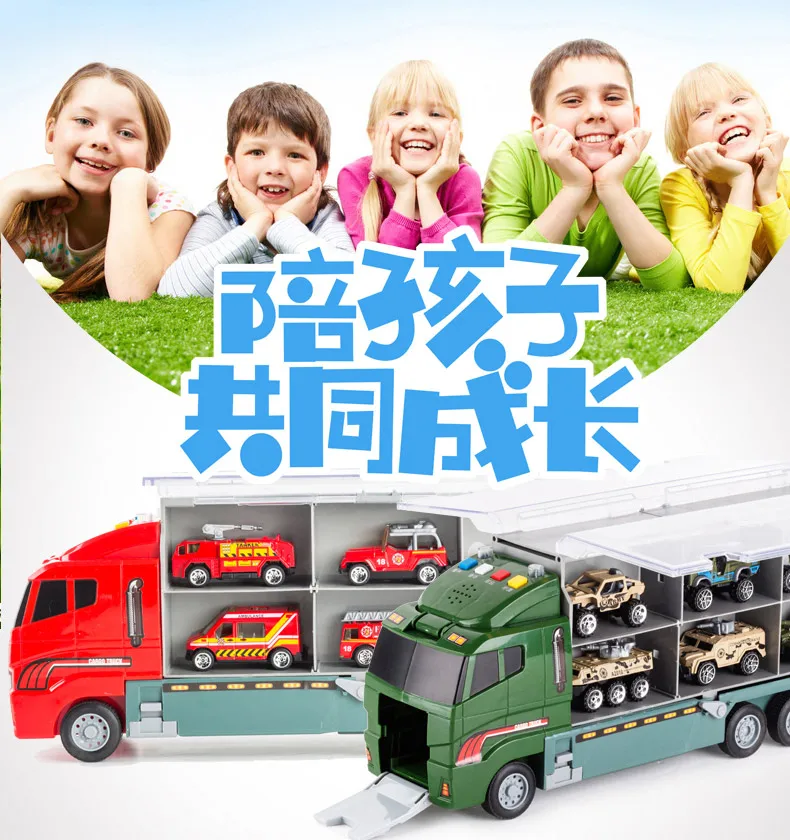 Container Truck Toy Fire Truck Large Size Engineering Vehicle Toy Car Boy Excavator Alloy Car CHILDREN'S Suit