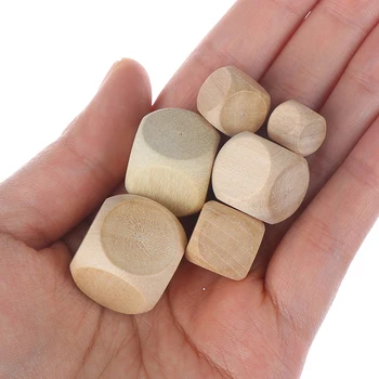 

10pcs 10-20mm Wood Dices Entertainment Game Dice Blank Faces for DIY Printing Engraving Kid Novelty Gag Toys Game