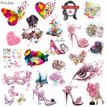 

Prajna Flower Butterfly Iron On Transfers For Clothing Vinyl Heat Thermal Transfer Patch Stickers Iron On Patches For Clothes
