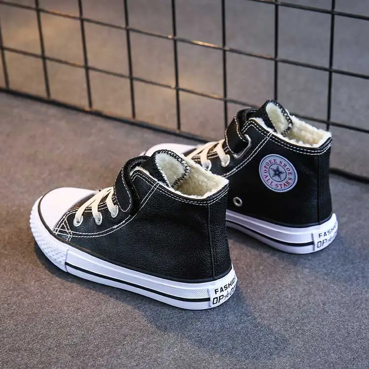 Зимняя Теплая обувь из искусственной кожи для девочек; детская обувь с высоким берцем для катания на коньках; кроссовки для мальчиков; коллекция года; модные бейсбольные ботинки; детская обувь для катания на коньках